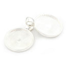 10pcs Alloy 25mm Pendant Tray Round Cabochon Setting Blank Bezel Pendant Base Z