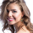 Multicolor Heart Long Dangles Earrings Crystal Ear Drop Women Jewelry Gift