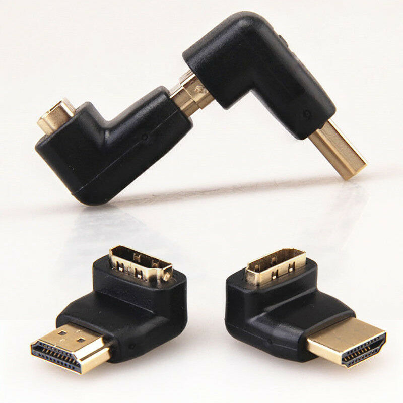 HDMI Male to Female Angle Port Saver Adapter Connector 90 or 270 Degree Cmple