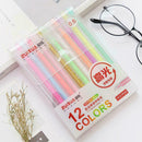 12pcsColorful Ink Gel Pens 0.6mm Marker Creative School Simple Office Writi H6U7