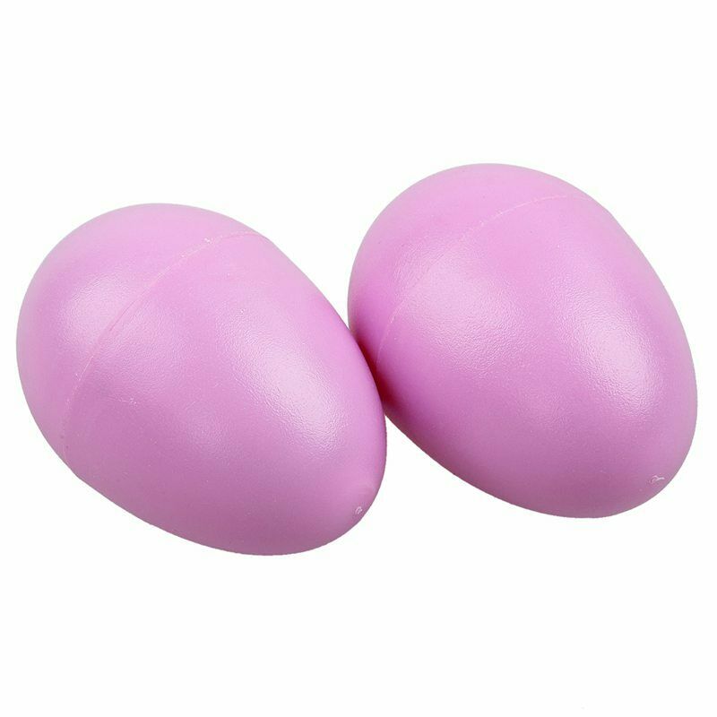 1 Pair Plastic Percussion Musical Egg Maracas Shakers D9F1