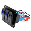 Marine Boat Rocker Switch Panel 3 Gang Waterproof ON Off Toggle Switches