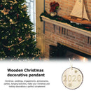 Xmas Tree Ornament Wood Round Shape Hanging Pendant Home Party Decor (C) A