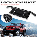 Bull Bar Front Bumper License Plate Bracket for Off Road Light Bar (Black) A