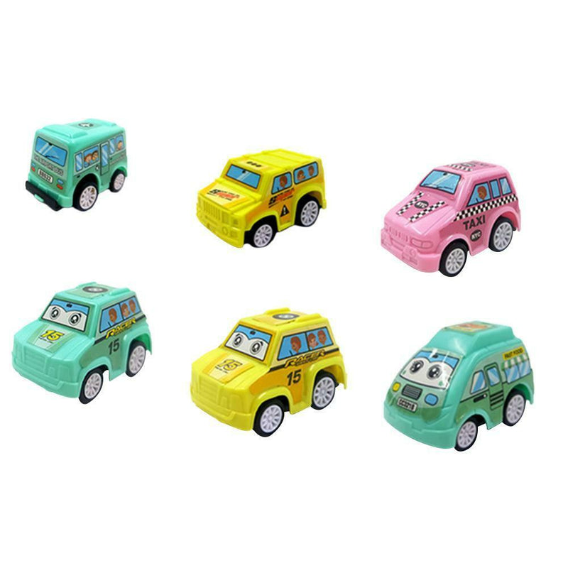 6pcs/Set Kids Mini Cartoon Cars Models Pull Back City Service Vehicle Toys