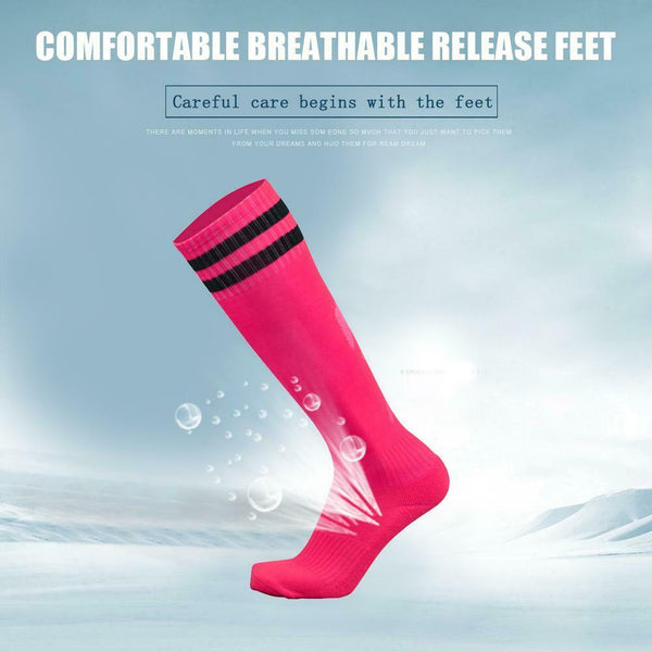 Child Sport Football Soccer Over Knee Baseball Hockey Long Sock (Rose Red) A#S