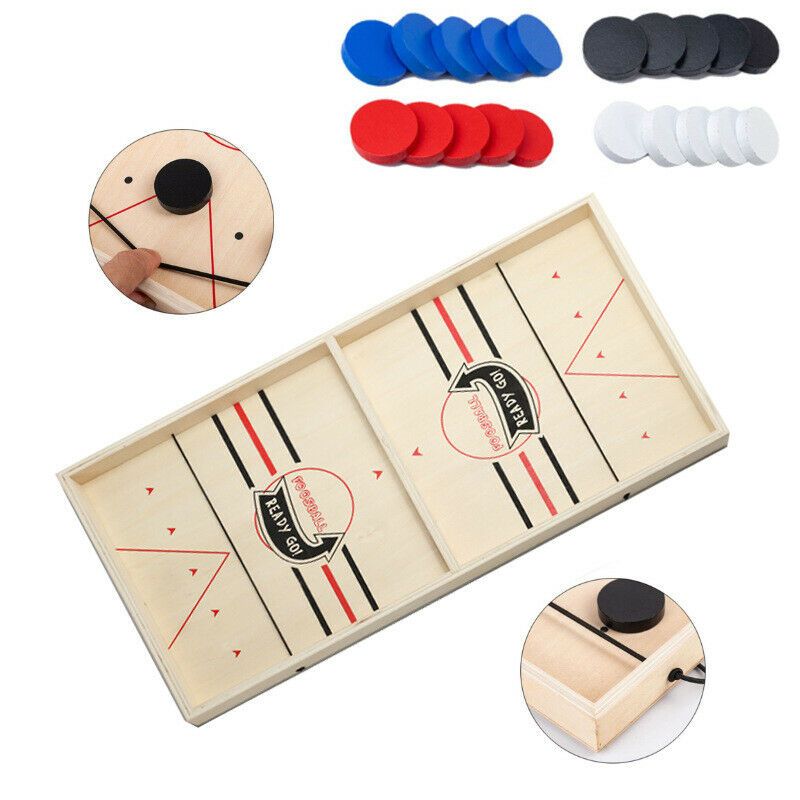 Large Wood-Table Hockey Toys Sling Puck Paced Party Funny Game for Kids Family