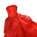 1x Red Embroidery Luxurious Wedding Lace 4 Layers Dress for s HUUS GVUSTEUS