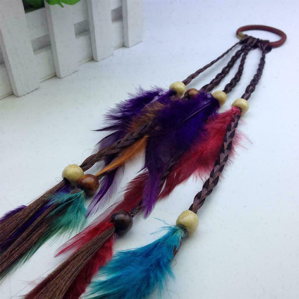 Feather Headband Girls Twist Braid Rope Rubber Accessories Best Wig H Kids R7H4