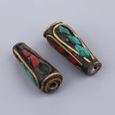 5x Copper Nepal Handmade Buddha Beads for DIY Jewelry Making Craft 1.7x0.6cm