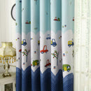 Cartoon Car Print Blackout Curtains Window Blinds Drapes Purdah Home Decor