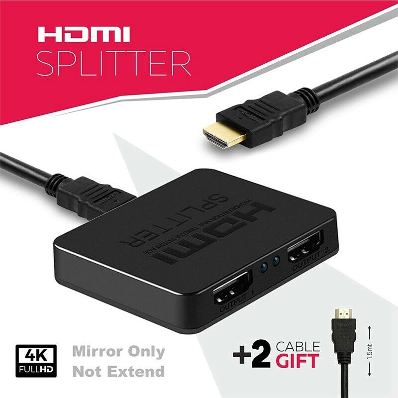 Hdmi Splitter 1 in 2 Out-Ultra Hd 4K 4 Port Hdmi Adapter for Fire Stick/App P6L5