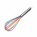 10 inches Egg Whisk Silicone Nonstick Silicone Mixer Heat-resistant Egg Bea F1I8