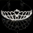 Shiny Bridal Tiara Crystal Heart Rhinestone Crown Wedding Supplies Hair Headband