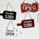 3pcs Open Closed Sign Welcome Wooden Hanging Plaque for Door Window Bar Cafe