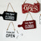 3pcs Open Closed Sign Welcome Wooden Hanging Plaque for Door Window Bar Cafe