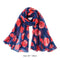 Women Scarf Poppy Floral Stole Shawl Long Scarves Female Neck Wrap Blue #gib