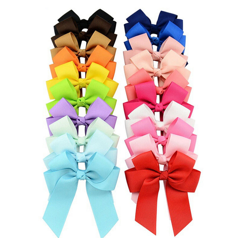 20X Grosgrain Ribbons Cheer Bow With Alligator Hair Clip Baby Girls Boutique BX