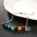 7Chakra Colorful Beads Bracelet Lotus Pendant Energy Yoga Ankle Chain Jewelry FT