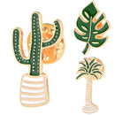 3PCS Enamel Plant Potted Cactus Collar Brooch Pin Badge Clothing Cartoon Pin JR