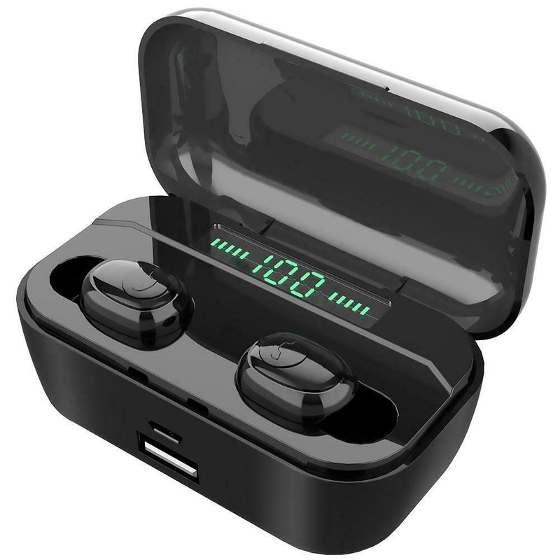 TWS-G6S Wireless Bluetooth 5.0 Earphones HiFi Headset w/Charge Box (Black) A