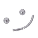 Stainless steel Curve Bent Barbell Plain Eyebrow Ring Body Piercing Jewelry D6K4