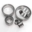 12PCS Cookie Cutters Stainless Steel Cookie Cutters Round Patisserie Cutter L3O1