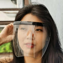 Large Full Face Shield Goggles Clear Lens Sunglasses Flat Top Wrap Visor Black