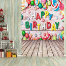 Happy Birthday Photographic Art Cloth Backdrop Studio Prop Kid Family Decor