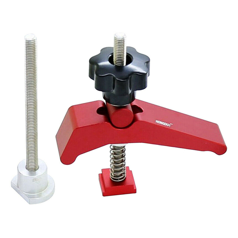 Quick Acting Hold Down Clamp T-slot T-track Clamp Set Woodworking Tool, Aluminum
