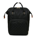 Pure Color Mommy Travel Backpacks Nylon Large Maternity Nappy Bags (Black)