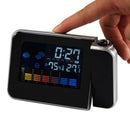 Projection Digital Weather LCD Snooze Alarm Clock Color Display LED Backlight