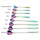 8Pcs Flower Spoon Set, 2 Different Size Colorful Stainless Steel Teaspoons  L2K8