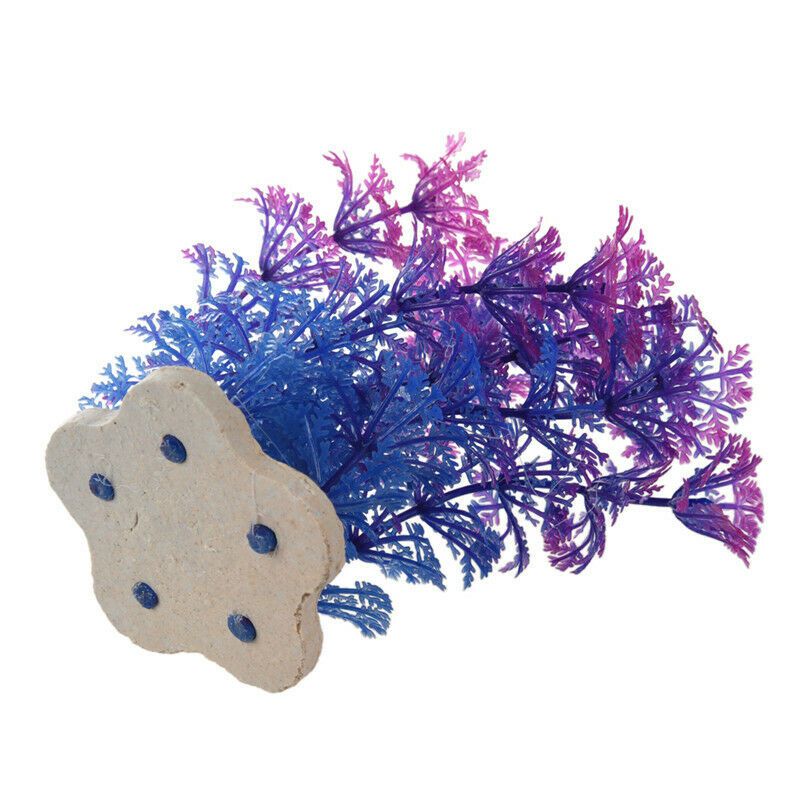 Artificial plant 10CM aquarium decoration water plant purple + blue R6W9