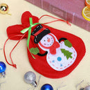 Red Christmas Theme Snowman Pattern Knitted Gift Presents Bag Pendant