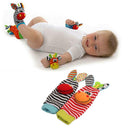 4pcs Children Hand Wrist Bell Foot Sock Rattles Bauble Development Intell NRV