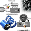 Aluminum Alloy Car Air Intake Turbonator Double Fan Turbine Turbo GasFuelSaveBX