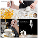 Milk Coffee Frother with Spring Head Electric Whisk Handheld Battery Powered