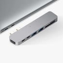 7-In-1 2 Usb Port Dual Type-C Hub Docking Station Support 4kx2k Hdmi Sd/Tf