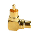 Right Angle RCA Adaptor Male to Female Connector Joint 90 Degrees