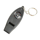 4IN1 Compass Thermometer Whistle Magnifier Versatile with Keychain Travel