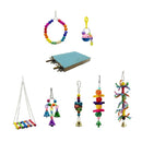 15 Pcs Bird Chewing, Swinging and Climbing Toys with Bell for Medium Parrots and