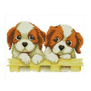 Two Dogs Stamped Cross Stitch Kits DIY Needlework for Beginners 11CT 43x37cm
