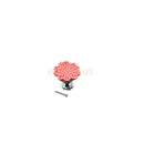Home Ceramic Plum Blossom Cabinet Knob Door Bin Cupboard Drawer Pull Handle -Red