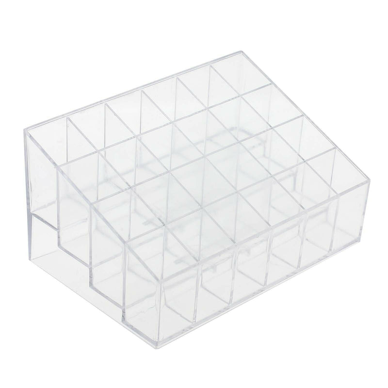 24 Stand Trapezoid  Clear Lipstick Makeup Cosmetic Holder Storage Display Stand