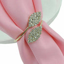 6Pcs Leaf Napkin Rings Sparkling Napkin Holders Buckles Party Table Decor