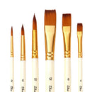 6Pcs Nylon Hair Brushes Artist Paint Brush for Oil Watercolor Make Up Paints