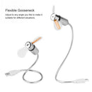 Flexible Gooseneck Portable Mini USB Fan Desktop LED Clock Fan USB Cooling Fan