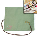 Light Green Wrap Roll Up Canvas Pen Pencil Case Makeup Bag Storage Pouch  XUV