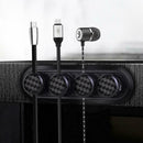 Magnetic Cable Organizer Carbon Fiber Look Desktop USB Cable Clip Winder